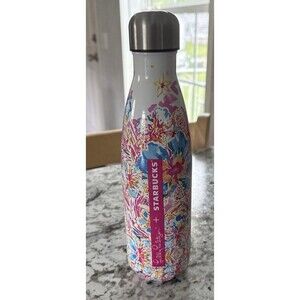 Starbucks Lilly Pulitzer Swell Water Bottle Floral Beach 17oz Tumbler RETIRED